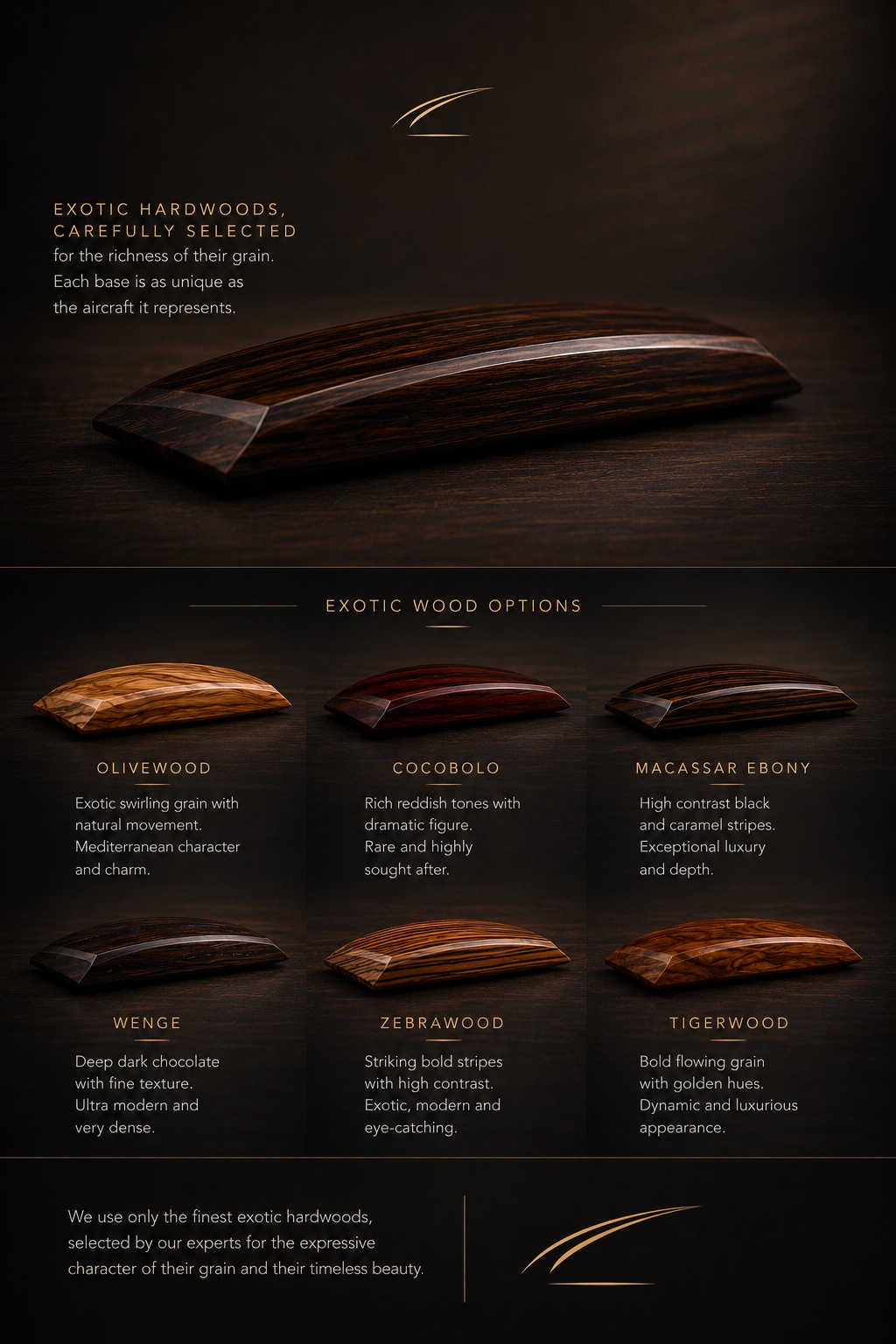 Contrail Models Exotic Wood Base Options