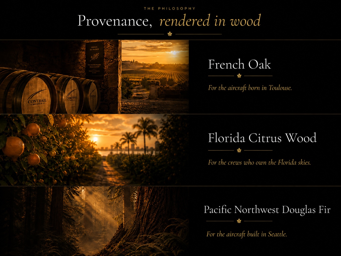 Provenance rendered in wood — Contrail Models